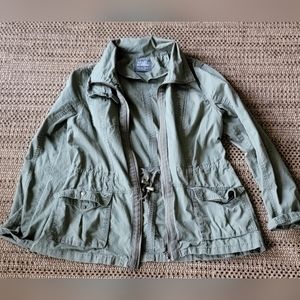 Ashley by 26 International Green Utility Jacket Hoodie Womens Large